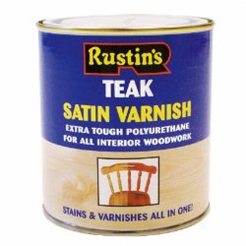 500ML RUSTINS POLY SATIN TEAK VARNISH Middlewich