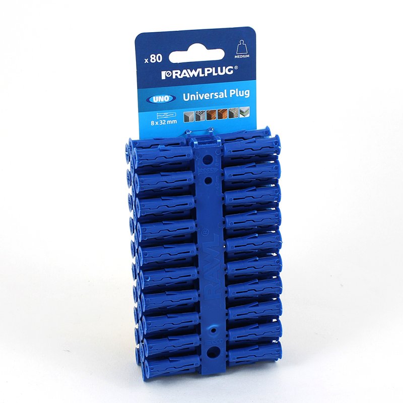 68595 UNO BLUE WALL PLUGS 8MM PK80 Middlewich