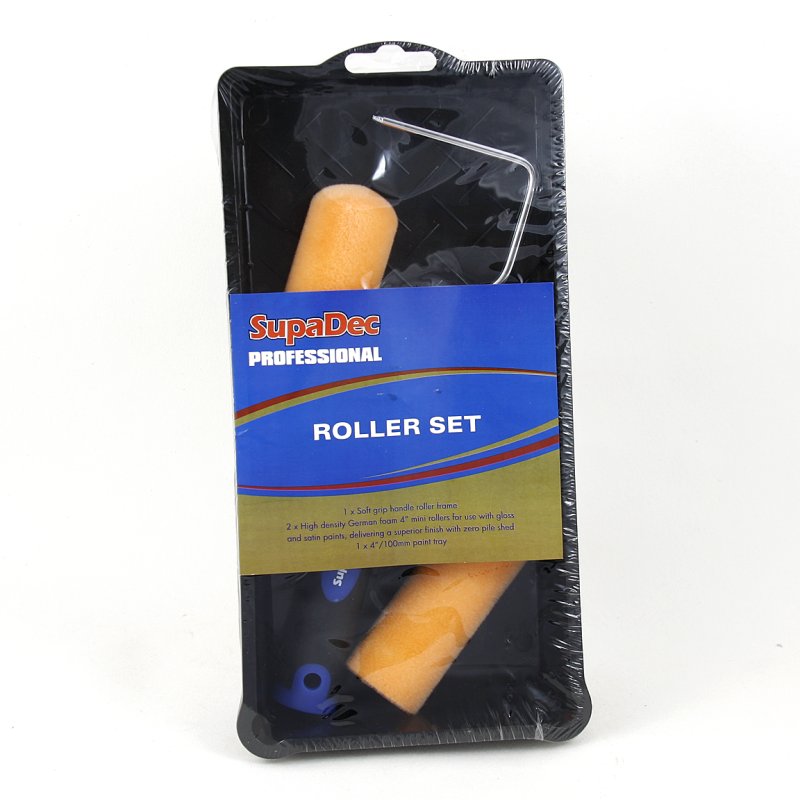 4 PCE FOAM FLOCK PAINT ROLLER SET Middlewich