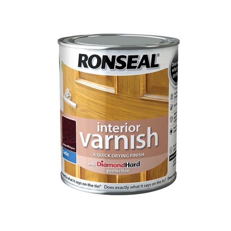 750ML DEEP MAHOGANY INT VARNISH SATIN RONSEAL Middlewich